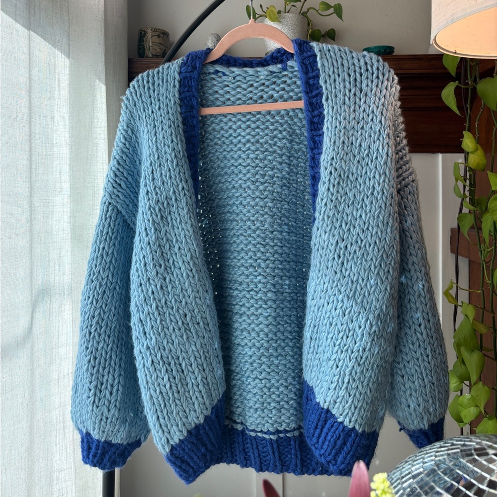 Cozy Baby Blue Knit Carigan